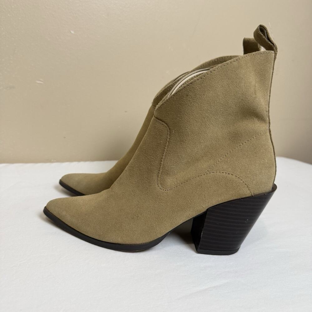 Reserved Suede Ankle Boots Size 36 US 5 Western Cowboy Booties Beige Brown